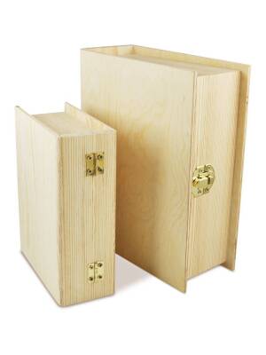 Set 2 cutii din lemn natur Meyco 34631