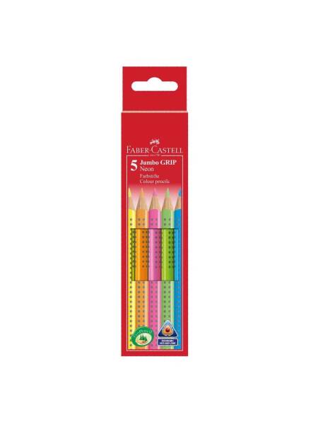 Set 5 creioane colorate Jumbo Neon Faber Castell 110994