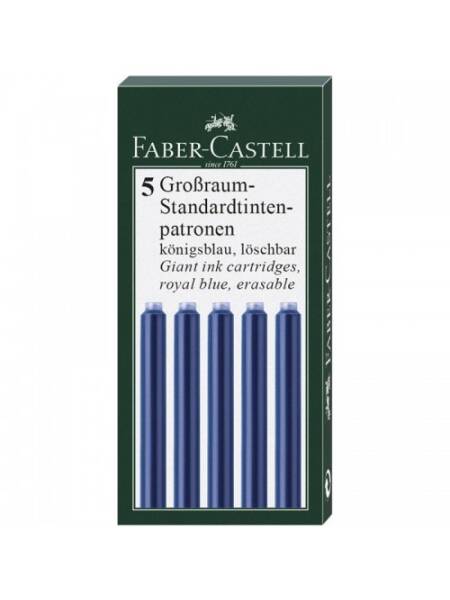 Set 5 cartuse mari cerneala albastra Faber Castell FC185524