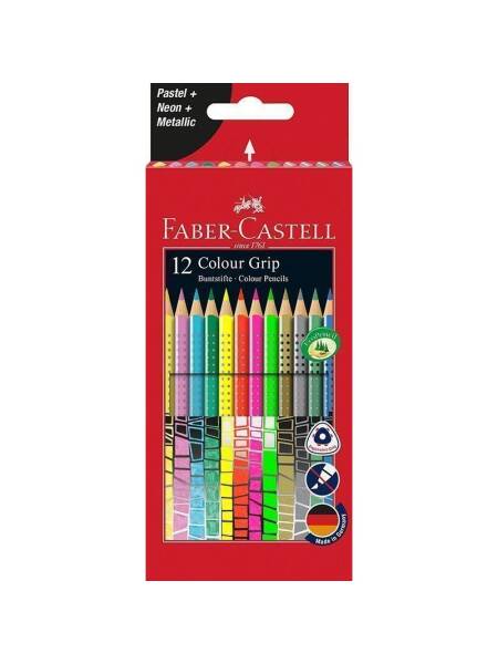 Set 12 creioane colorate Colour Grip Faber Castell 201569