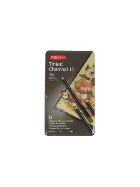 Set 12 creioane Derwent Tinted Charcoal