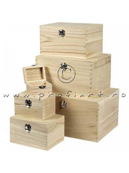 Cutie din lemn cu capac si inchizatoare 57542/1