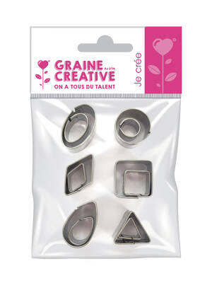 Set 12 forme geometrice, metalice de taiat, Graine Creative 265027