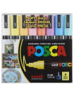 Set 8 markere PC-5M 1.8-2.5 mm culori pastel Uni Posca M1487