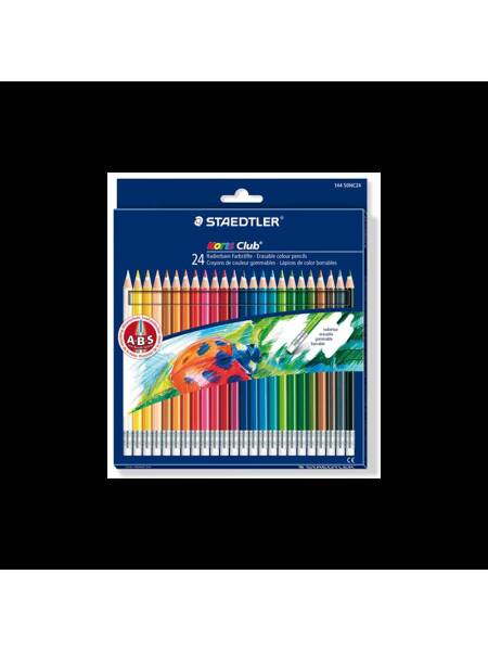 Set 24 creioane colorate cu radiera