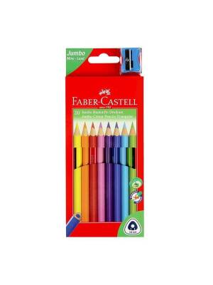 Set 10 creioane colorate Junior + ascutitoare Faber Castell 116510