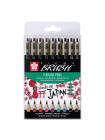 Set 9 Brush Pens Pigma Brush Sakura P0XSDKBR9