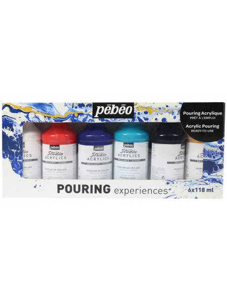 Culori acrilice set 6 x 118 ml Pouring Experiences Pebeo 524601